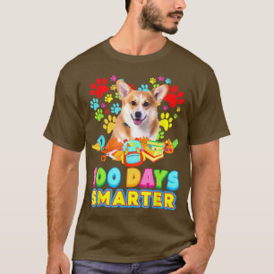 Camiseta Feliz Cachorro De Corgi 100 Dias Mais Inteligente