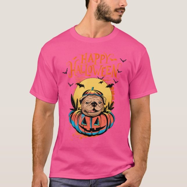 Camiseta Feliz Cachorro de Halloween Boxer (Frente)