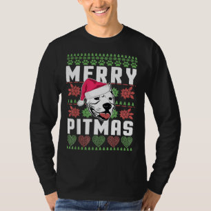 Camiseta Feliz Cachorro de Pitbull Natal