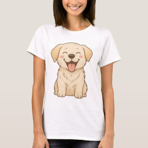 Camiseta Feliz Cachorro Feliz - Cachorro Bonito Desenhado À