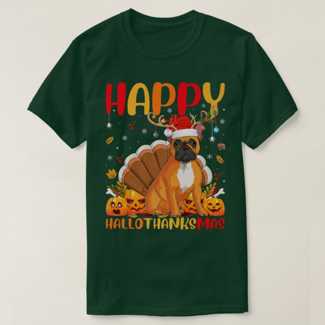 Camiseta Feliz Cachorro Francês Feliz OláObrigado Mãe (Frente do Design)