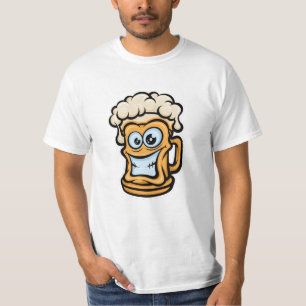 Camiseta Feliz Cama de Cerveja, Estilo de Cartoon