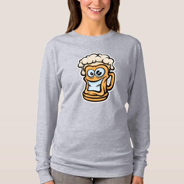 Camiseta Feliz Cama De Cerveja, Ilustração Engraçada (Frente)