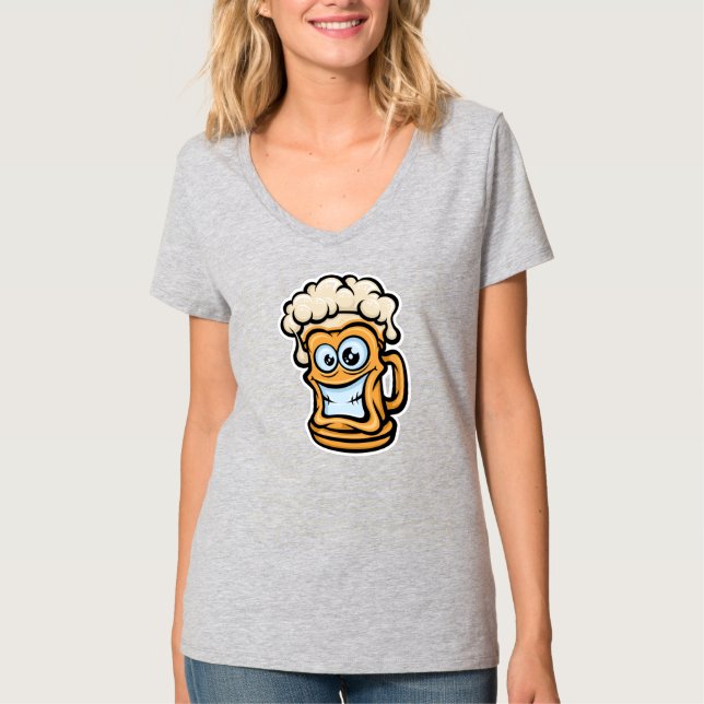 Camiseta Feliz Cama De Cerveja, Ilustração Engraçada (Frente)