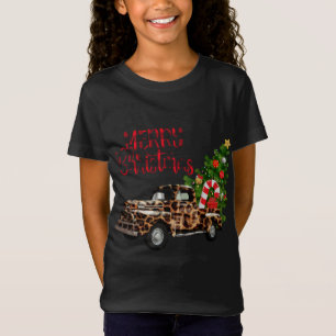 Camiseta Feliz Caminhão Leopardo de Natal com Árvore