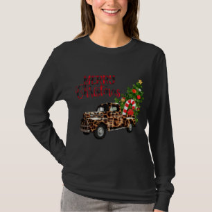 Camiseta Feliz Caminhão Leopardo de Natal com Árvore