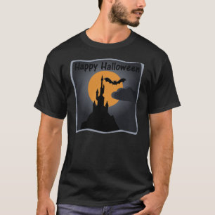 Camiseta Feliz Camisa-T do Castelo Spooky do Halloween