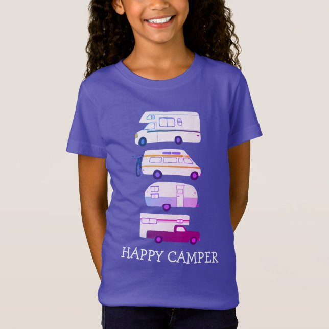 Camiseta FELIZ CAMPER Campervan vanlife RV TrailER PERSONAL (Frente)