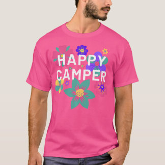 Camiseta Feliz Camper Floral Layering Flores Acampando Tee