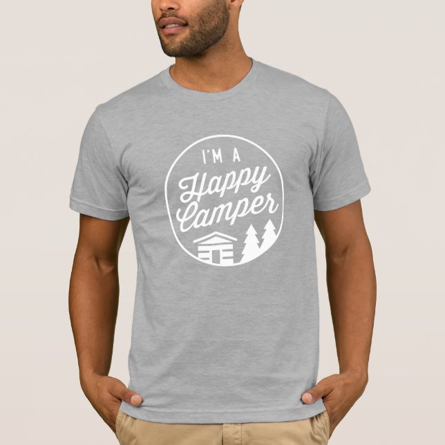 Camiseta Feliz Camper Heather Cinza Unisex T-Shirt (Frente)