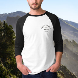 Camiseta Feliz Camping Crew Vintage Black Raglan