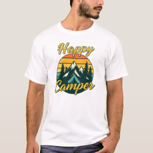 Camiseta Feliz campista, vibes de acampamento