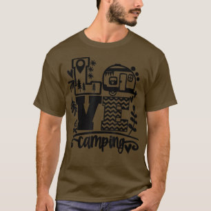 Camiseta Feliz Campo Acampando Amor Acampando A Vida Homens