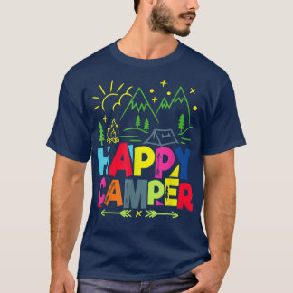 Camiseta Feliz Campo Acampando Dons Engraçados Homens Mulhe