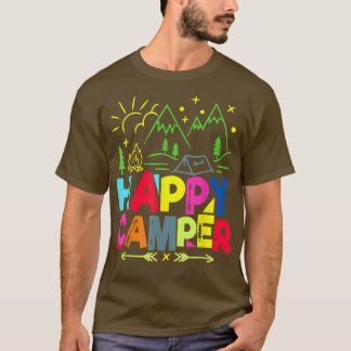 Camiseta Feliz Campo Acampando Dons Engraçados Homens Mulhe