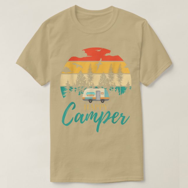 Camiseta Feliz Campo Acampando Engraçados Campos Amantes Ho (Frente do Design)