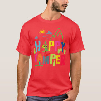 Camiseta Feliz Campo Acampando Homens Engraçados Mulheres