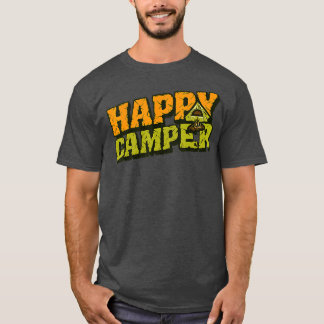 Camiseta Feliz Campo Acampando Homens Engraçados Presentes
