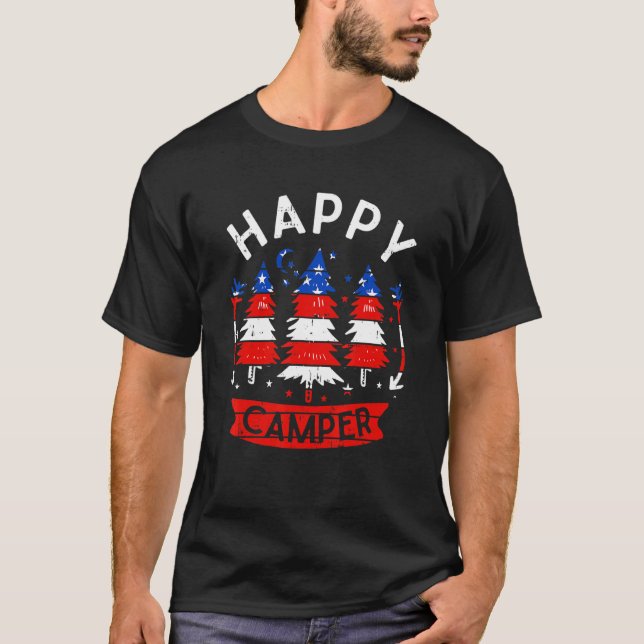 Camiseta Feliz Campo Nos Bandeira Patriótico 4 De Julho Aca (Frente)
