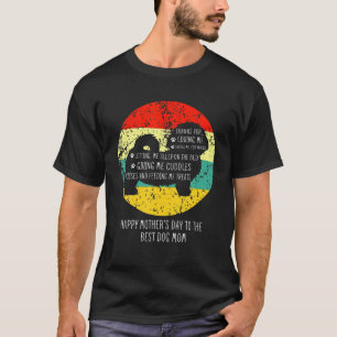 Camiseta Feliz Cão Dia de as mães Mãe Vintage Retro Shih Tz