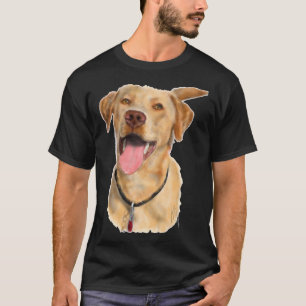 Camiseta Feliz cão Labrador Amarelo