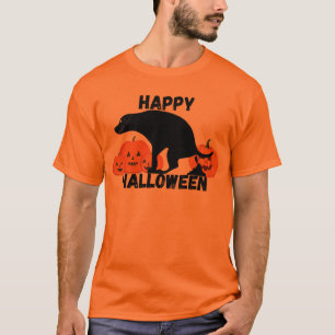 Camiseta Feliz Cão Pooping do Halloween