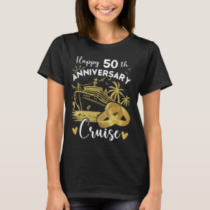 Camiseta Feliz Casamento de Ouro C do Cruise de 50 anos