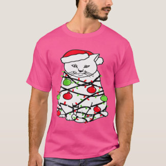 Camiseta Feliz Catmas Árvore de Natal Engraçado, Feliz Nata