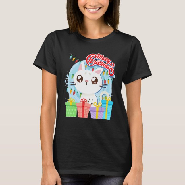Camiseta Feliz Catmas crianças 1 (Frente)