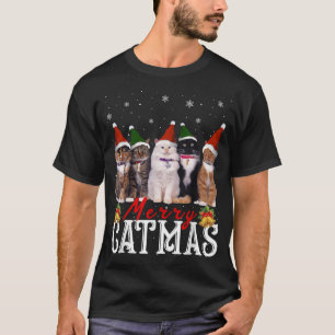 Camiseta Feliz Catmas de Gato de Gato de Gato de Gato