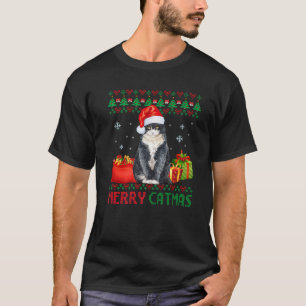 Camiseta Feliz Catmas Gato de Natal Feio