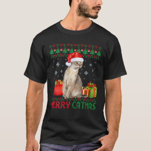Camiseta Feliz Catmas Gato Feio de Natal Singapura Cat Mãe