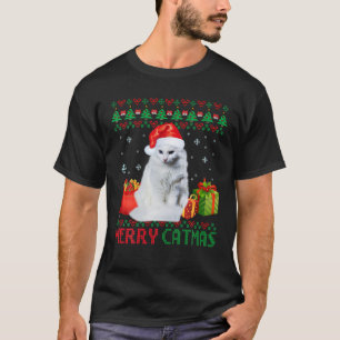 Camiseta Feliz Catmas Gato Feio Natal Turco Angora Mãe