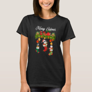 Camiseta Feliz Catmas Gatos De Natal Em Crianças De Gato Me