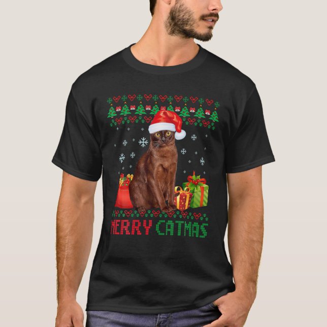 Camiseta Feliz Catmas Natal Feio Havana Brown Mãe D (Frente)