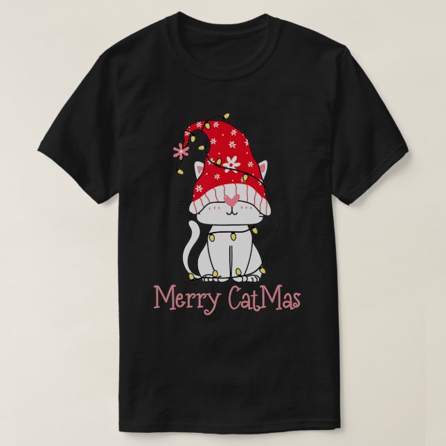 Camiseta Feliz Catmas Natal Gift Engraçados Gnomos Cute Chr (Frente do Design)