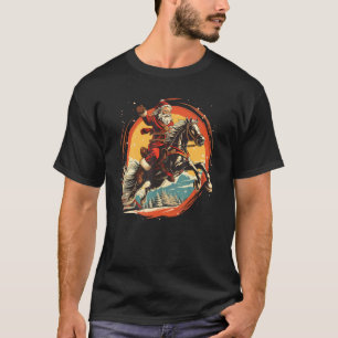 Camiseta Feliz cavalgada Papai Noel para Cavalos e Natal