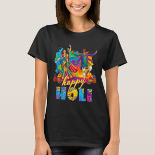 Camiseta Feliz celebração de dança do colorido festival hol