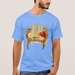 Camiseta Feliz Celebração Judaica Shavuot Hebraico Ho