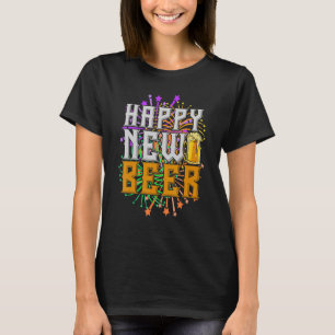 Camiseta Feliz cerveja nova de ano novo