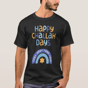 Camiseta Feliz Challah Dias Feliz Hanukkah Retro Boho Rainb