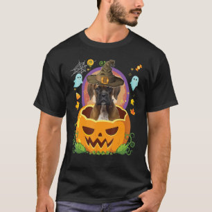 Camiseta Feliz Chapéu Feliz de Bruxas Boxer Cachorro Cachor