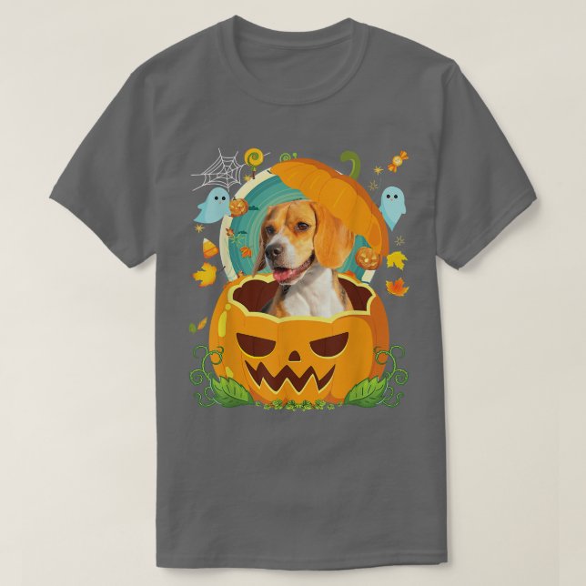 Camiseta Feliz Chapéu Feliz de Bruxas de Cachorro de Feijão (Frente do Design)