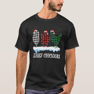 Camiseta Feliz Chickmas Correspondência Família Natal Para