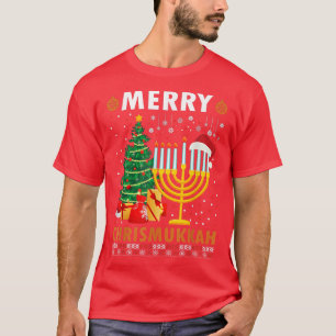Camiseta Feliz Chrismukkah 2021 Feliz Hanukkah Natal Sa