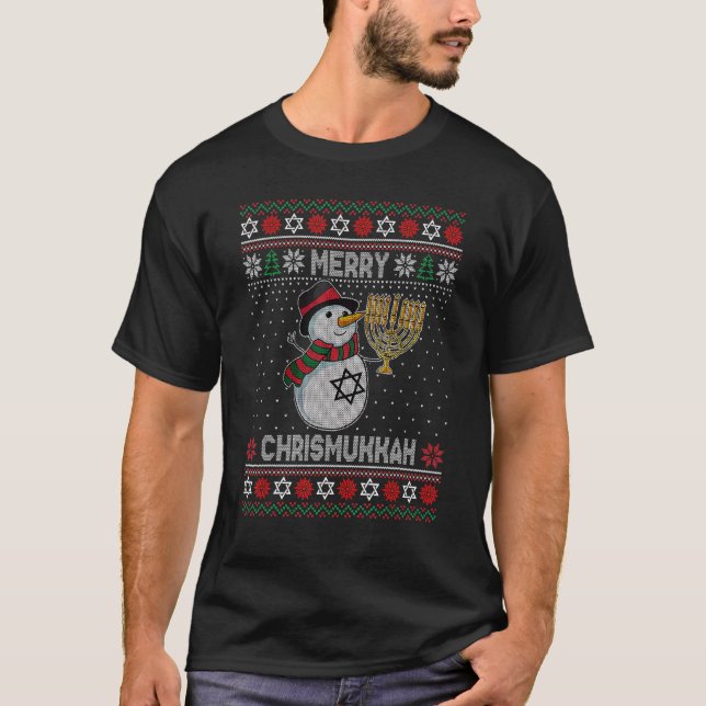 Camiseta Feliz Chrismukkah 2021 Feliz Hanukkah Natal Sn (Frente)