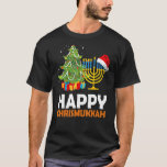 Camiseta Feliz Chrismukkah Árvore de Natal Menorah Chanukah<br><div class="desc">Feliz Chrismukkah Árvore de Natal Menorah Chanukah</div>