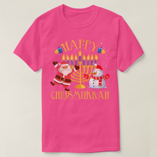 Camiseta Feliz Chrismukkah Engraçado Chrismukkah Hanukkah J (Frente do Design)
