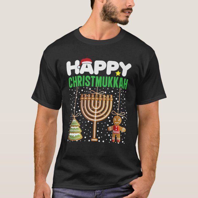 Camiseta Feliz Chrismukkah Engraçado Natal Judeu (Frente)