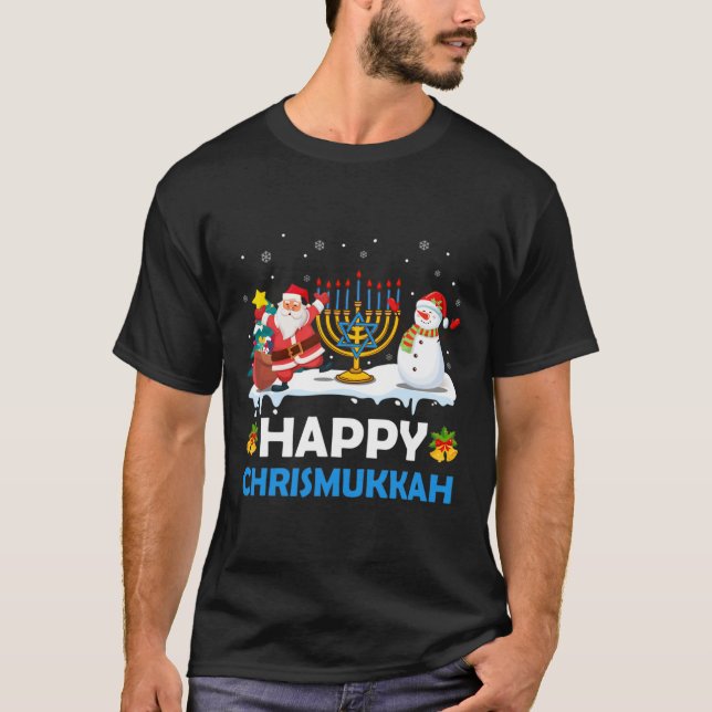 Camiseta Feliz Chrismukkah Hanukkah Divertimento Feliz Jude (Frente)